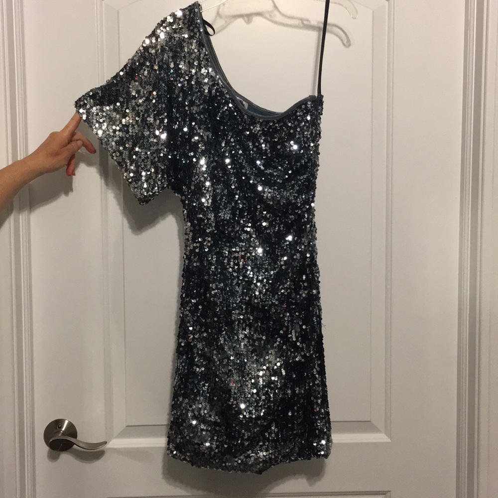 Sequin One Shoulder Dress